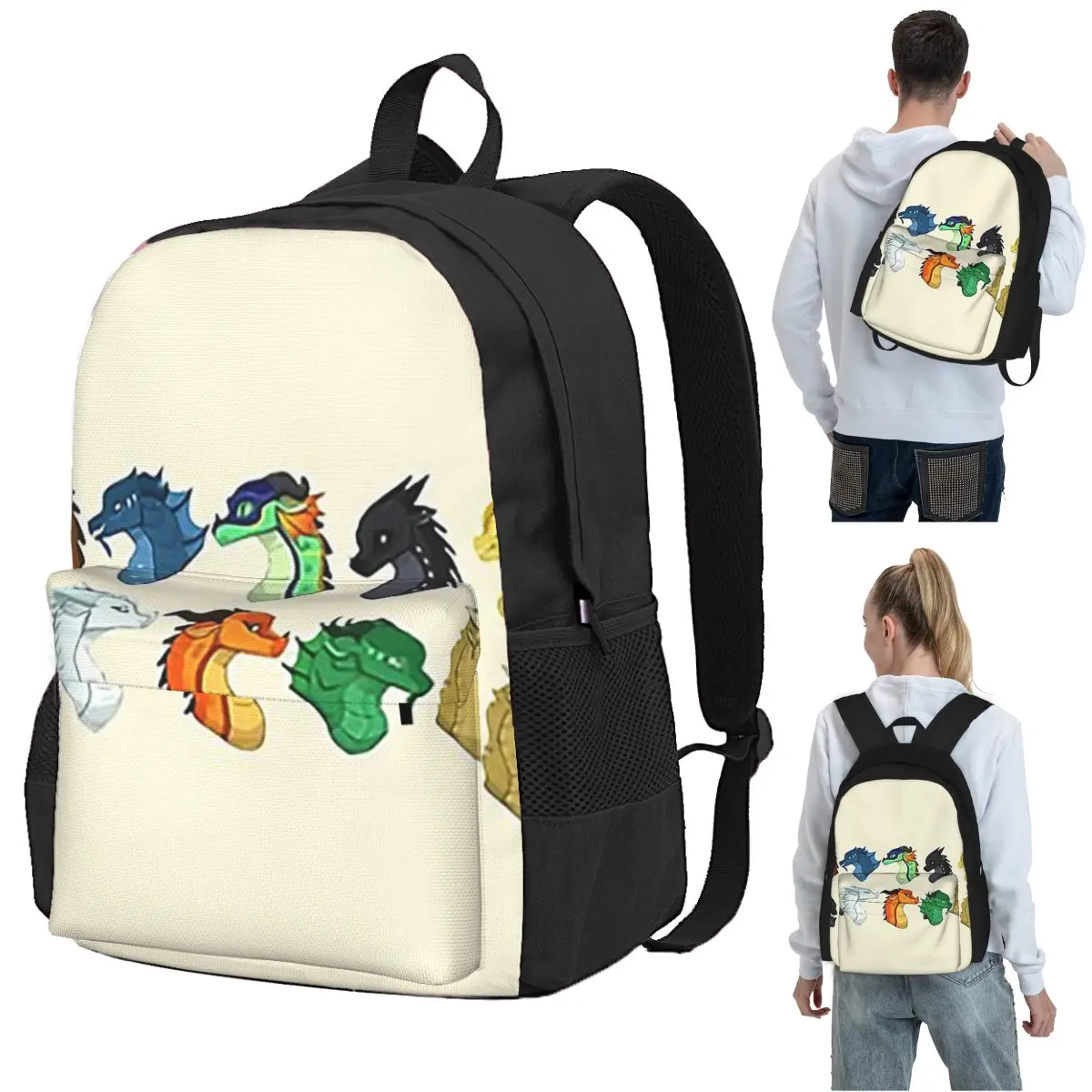 Head Dragons - Wings Of Fire Backpack Student BookBag Kids School Bag Computer Shoulder Bags for Boys Girls