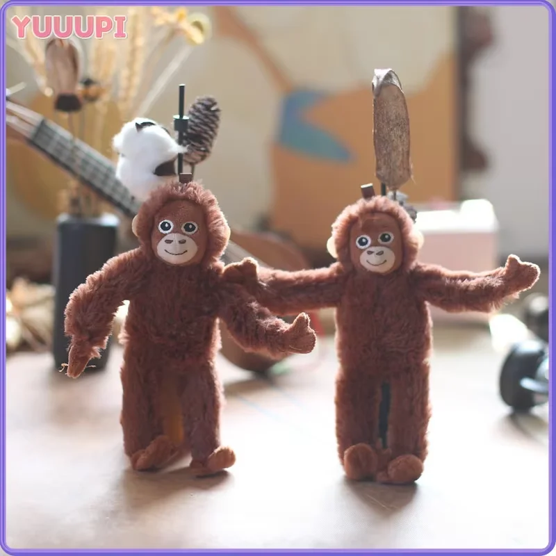 19CM Kawaii Cartoon Gorilla Plush Toys Soft Monkey Stuffed Animals Stuffed Funny Keychain Backpack Merchandise Kid Birthday Gift