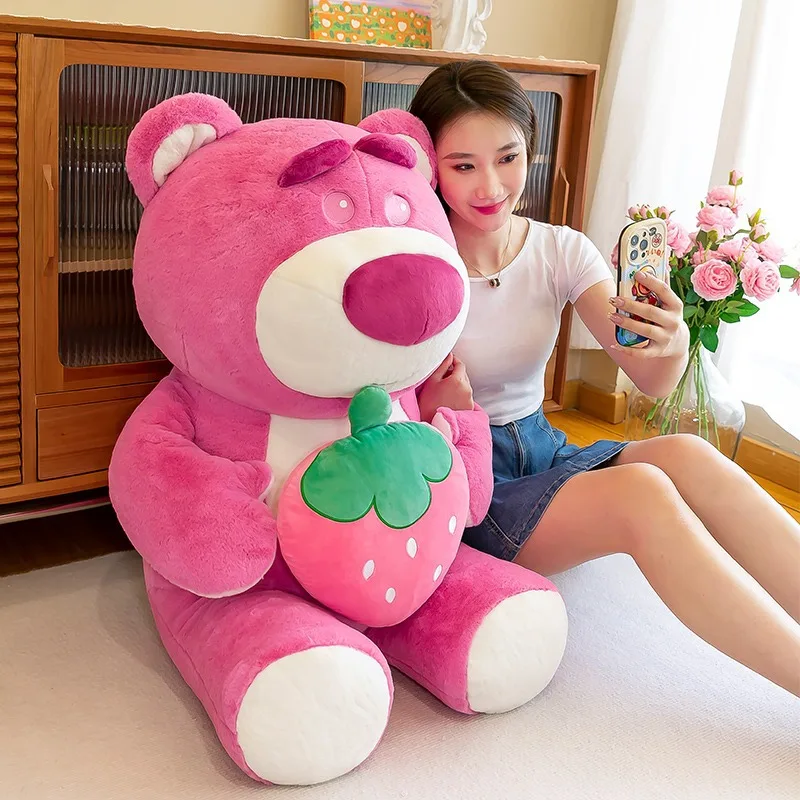 Disney lindo abrazo oso de fresa juguete de peluche dibujos animados Anime oso de fresa muñeco de peluche almohada para dormir regalo para el cumpleaños de la novia