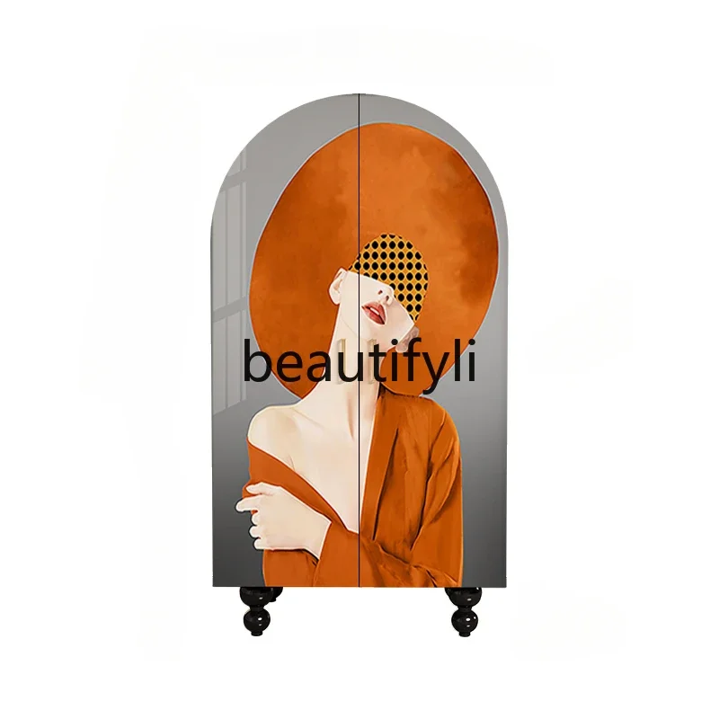 

American light luxury character solid wood bedroom porch clothing cabinet decorative storage cabinet