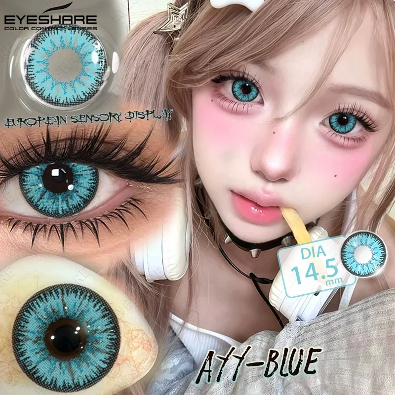 EYESHARE Farbige Kontaktlinsen für Cosplay Anime Lila Rosa Niedliche Kontaktlinsen Rote Linsen für Halloween Make-up Blaue Pupillen Y2K Linsen – Detail 15