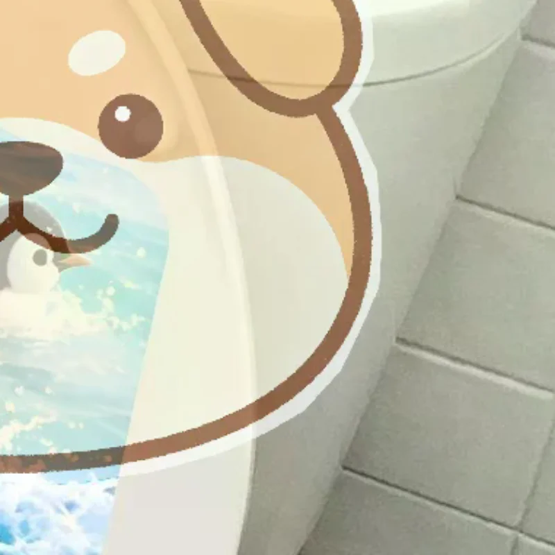 1pcs Cute Swimming Penguin Toilet Sticker Waterproof Self Adhesive Removable Decal Bathroom Decor