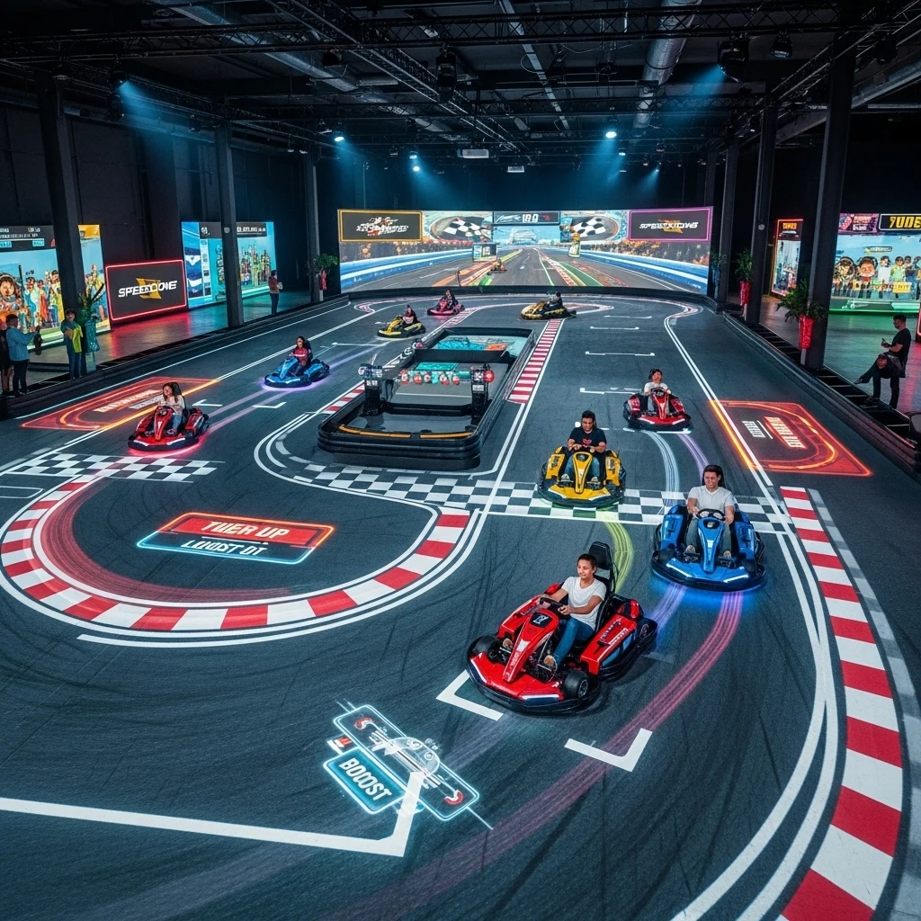 High-Traffic Immersive Projector Go-Kart Experience Indoor Drift Racing Interactive Game for Shopping Mall
