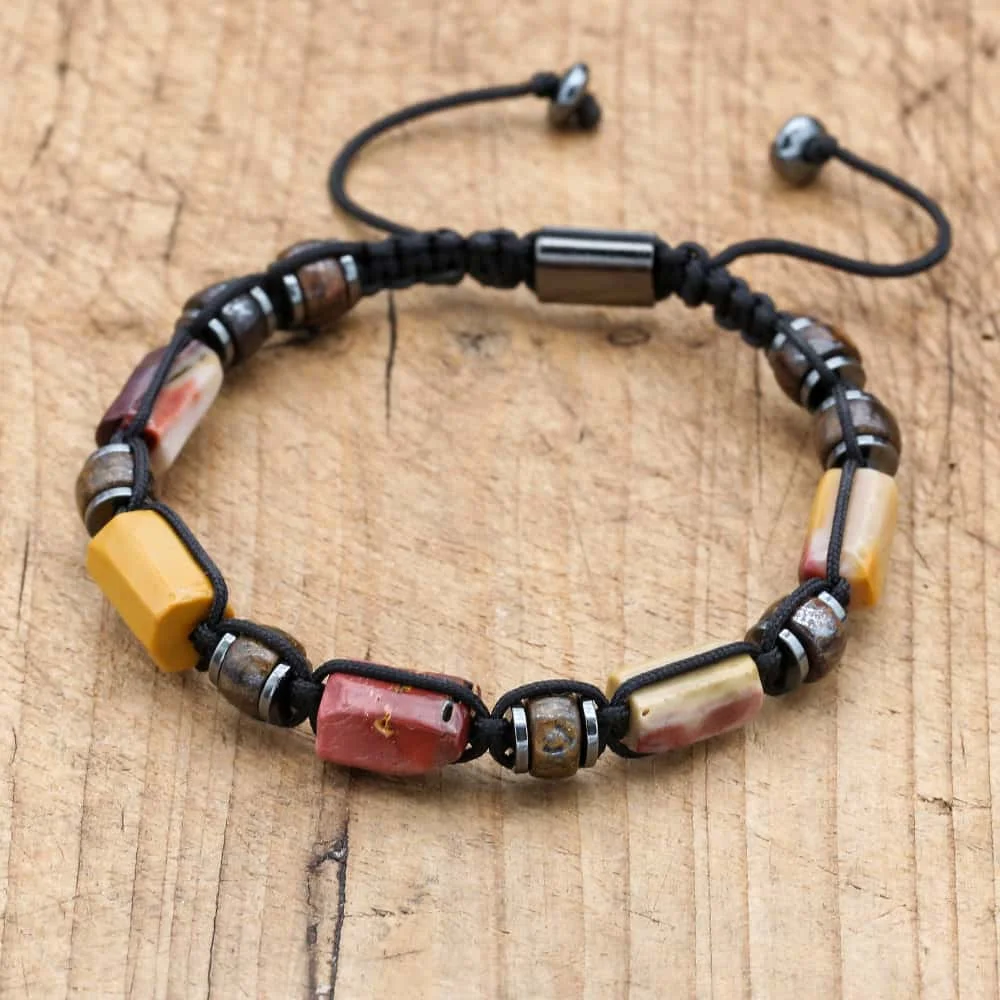 Natural Bronzite Sunstone Hematite Beaded Bracelet, Confidence Luck Protection Energy Good Fortune Aura Grounding Jewelry Gift