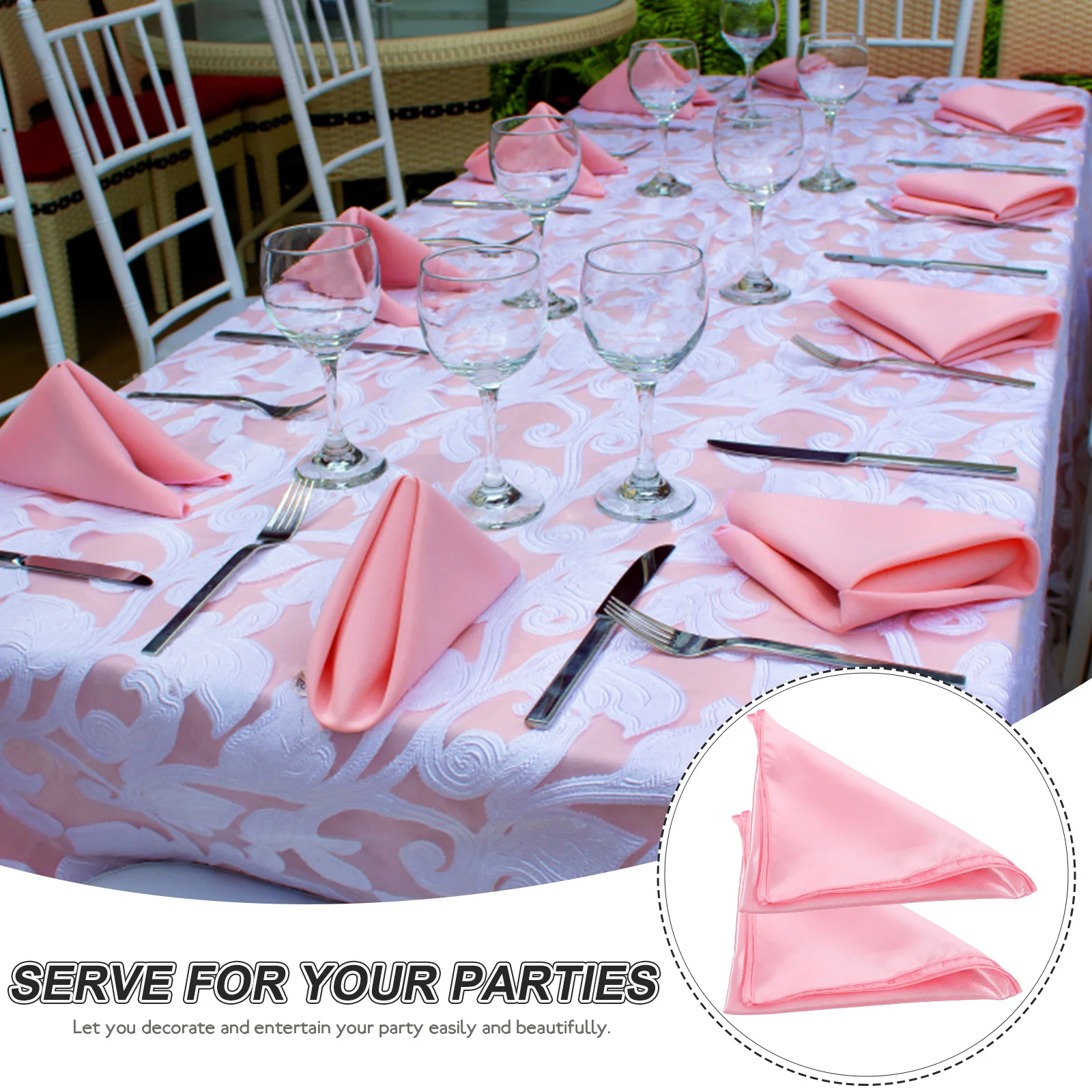 

8pcs Satin Napkins Cloth Dinner Napkin Smooth Water Absorption Reusable Fabric Napkins Restaurant Hotel Home Party Decorative