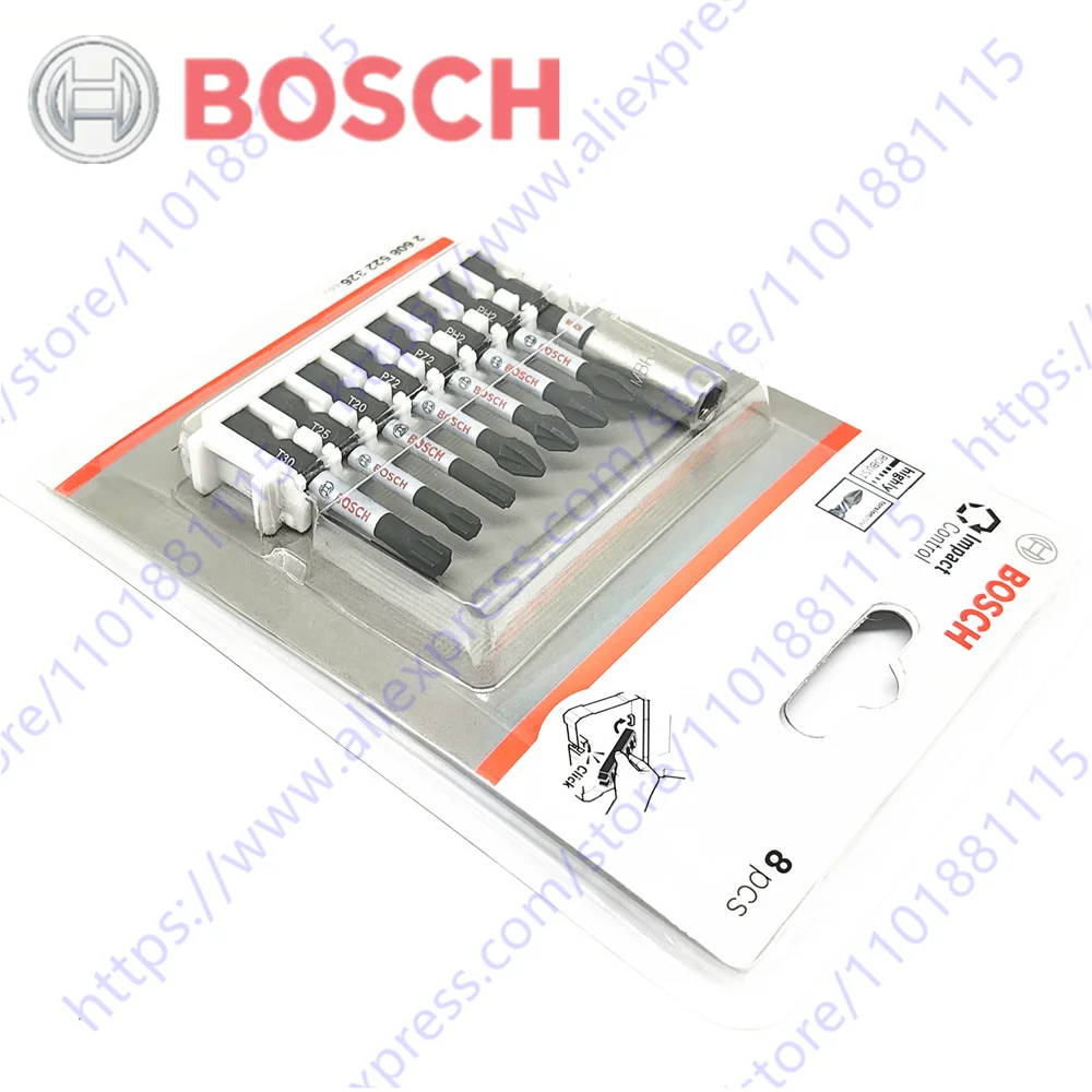 Bosch impact control drill bit set 50 mm PH2 PZ2  T20 T25 T30 magnetic support for electric drill