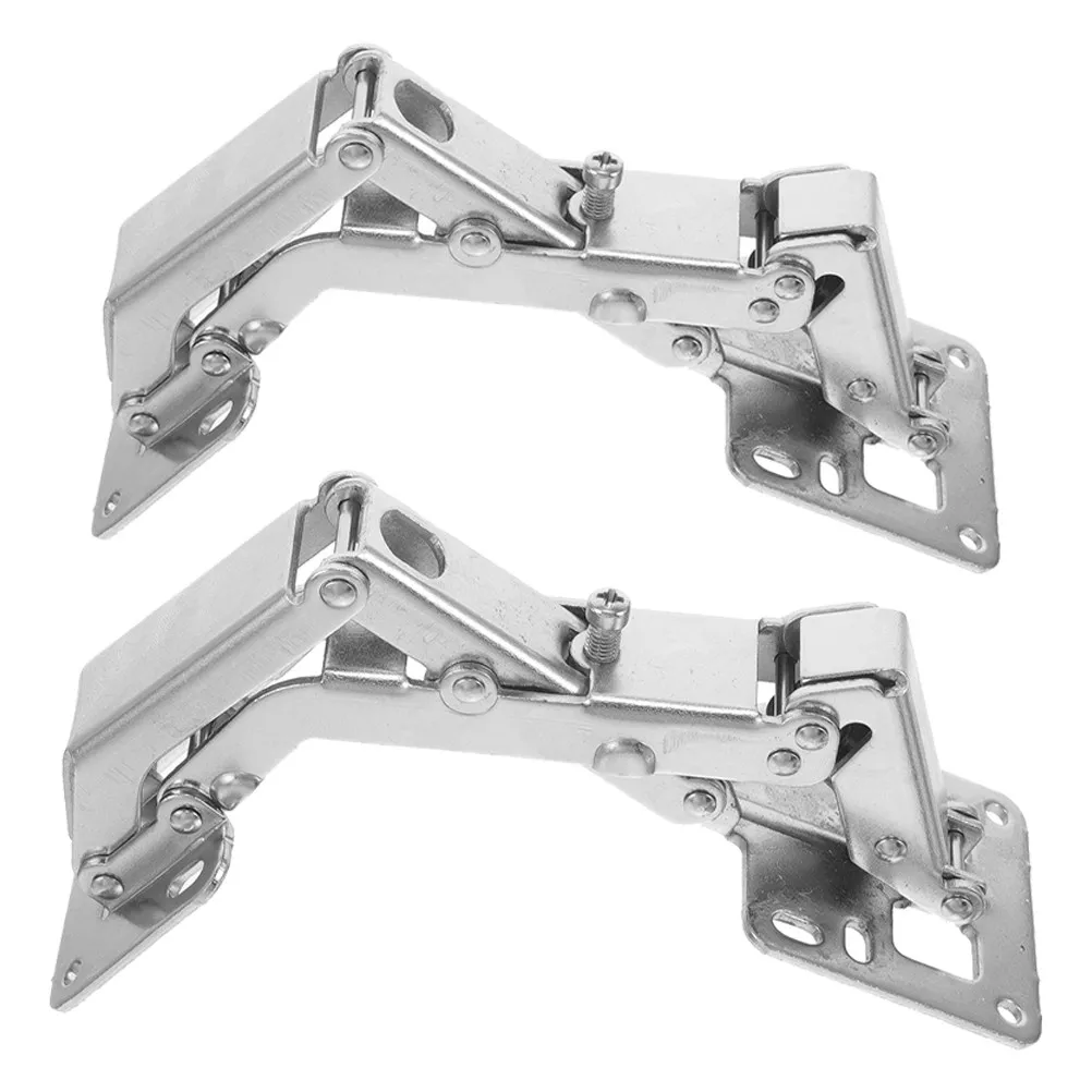 2Pcs Hidden Door Hardware Heavy-Duty Concealed Hinges Cold Rolled Steel 170-Degree Invisible Mechanism Fire Marble Door