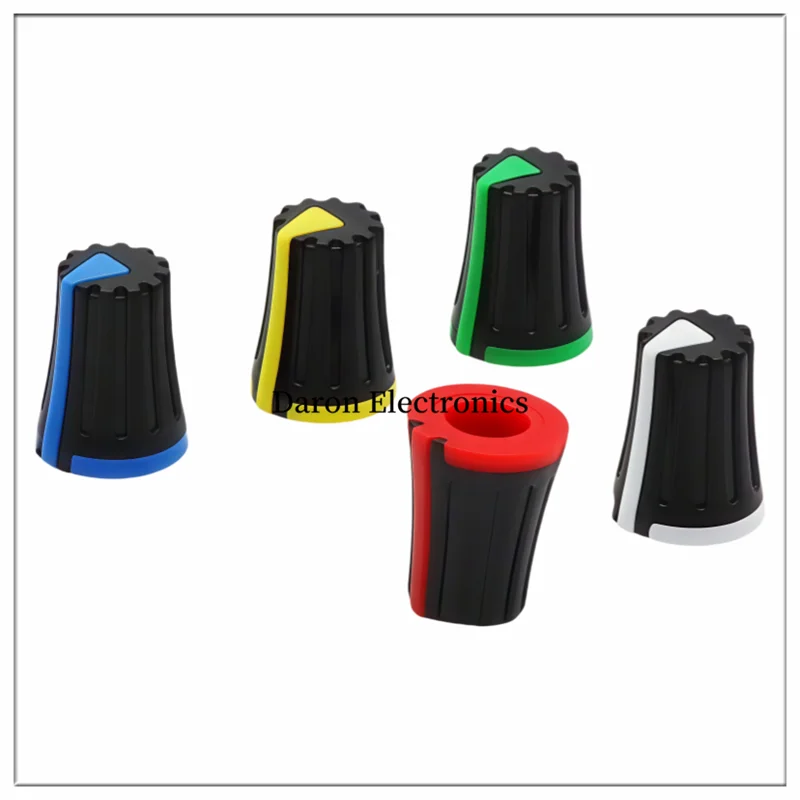 Two-color plastic knob 12*15D hole 6mm potentiometer knob cap shaft 270° indication