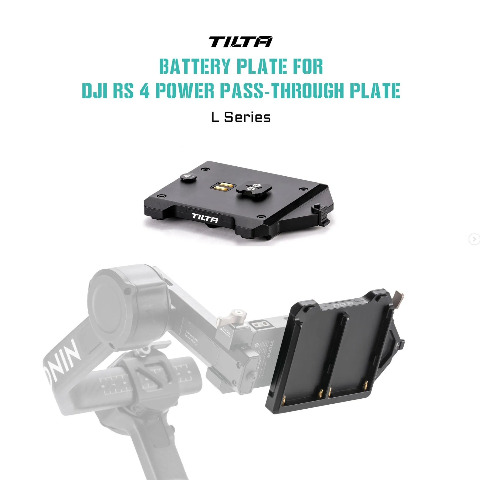 TILTA Battery Plate for DJI RS 4 Power Pass-through Plate – L Series TGA-PPP-LS