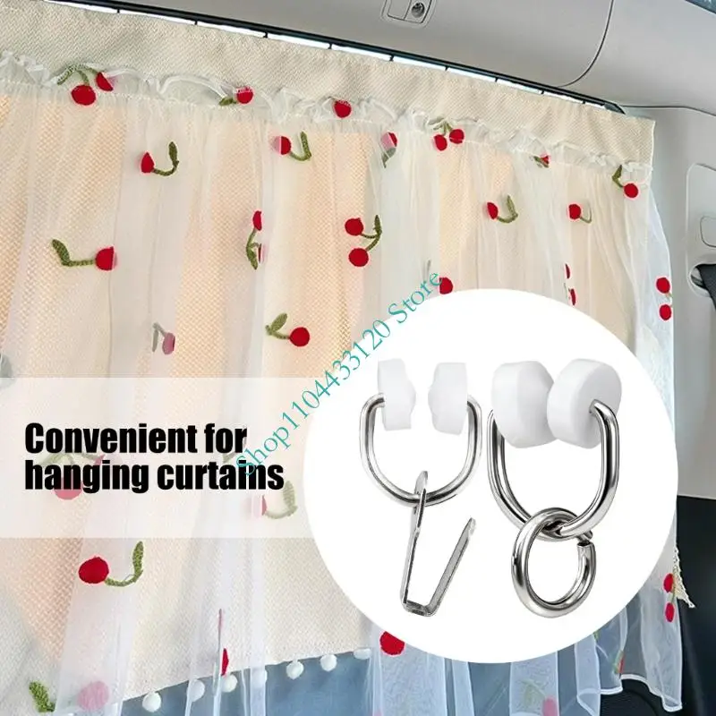 

0XXD Universal Motorhome Curtain Hook Nylon Metal Construction Easy Installation 50pcs