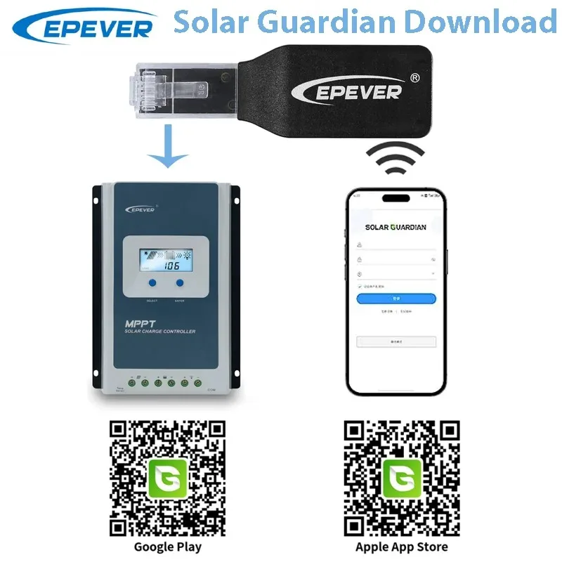 MPPT Solar Charge Controller EPEVER WiFi Adapter  EPEVER WiFi2.4G RJ45 D Communication Monitoring by App