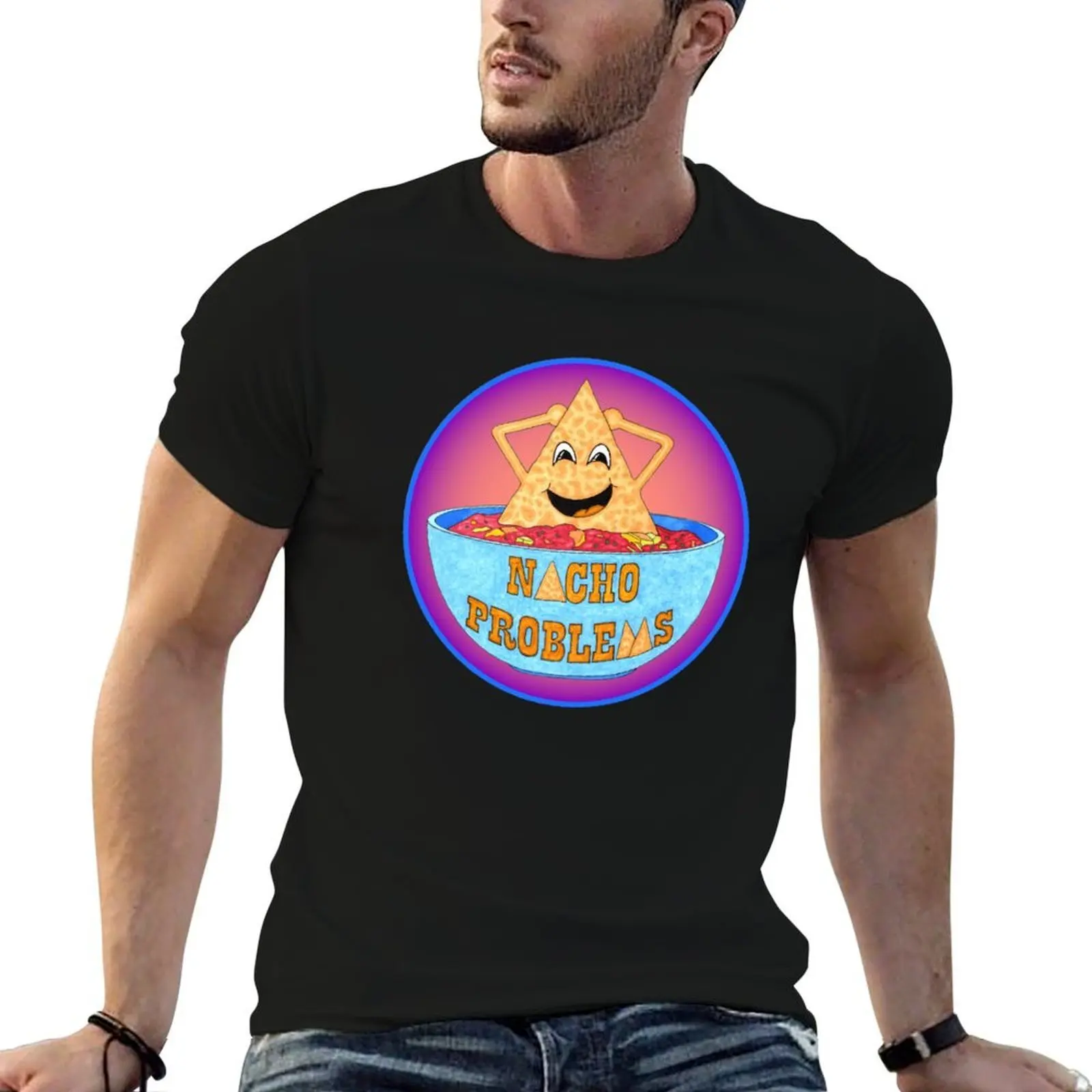 Nacho Problems Logo (Purple) T-Shirt fashion shirts blanks mens plain t shirts