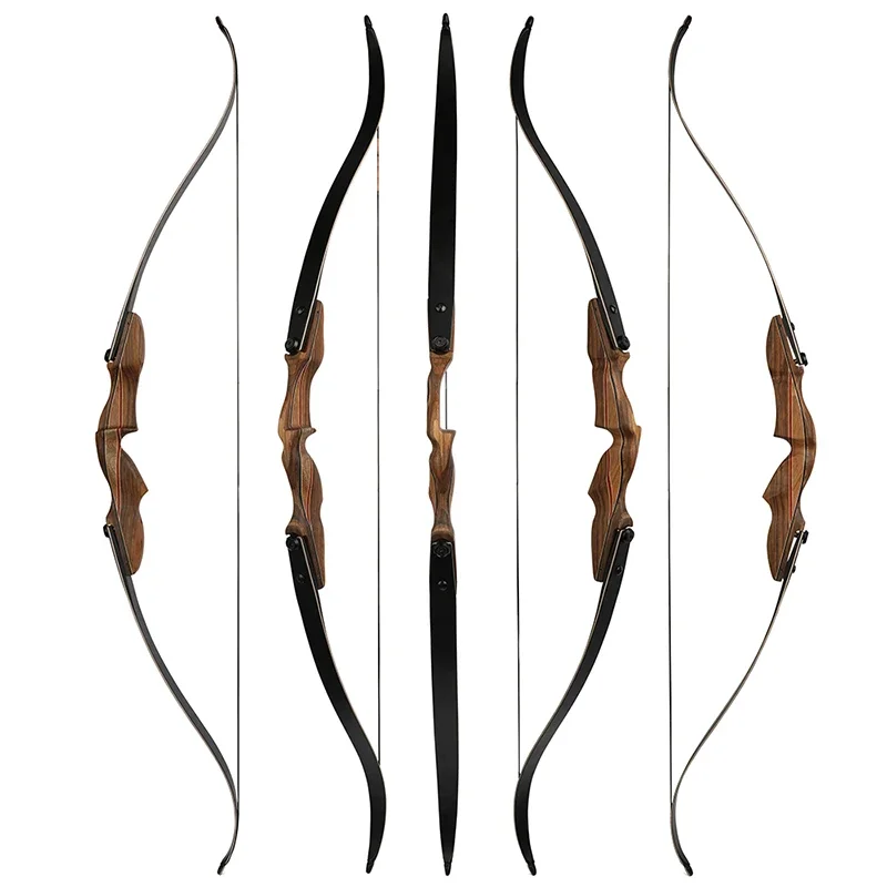 1pc 60'' Archery Recurve Split Bow 30-60lbs Detachable Anodyne Bowstring 7.5inch Brace Height for Hunting Shooting Accessory