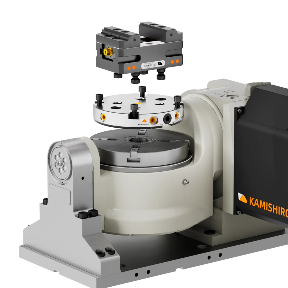 Kamishiro plataforma giratória circular de precisão, 5 eixos, modular, fresadora cnc, ferramentas, torno autocentrante, sistema de fixação de ponto zero