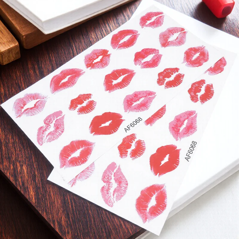 

Valentines Day Themed Lip Wall Sticker 2 Sheets DIY Romantic Decal Home Party Decor Valentine Sticker Valentine Decal