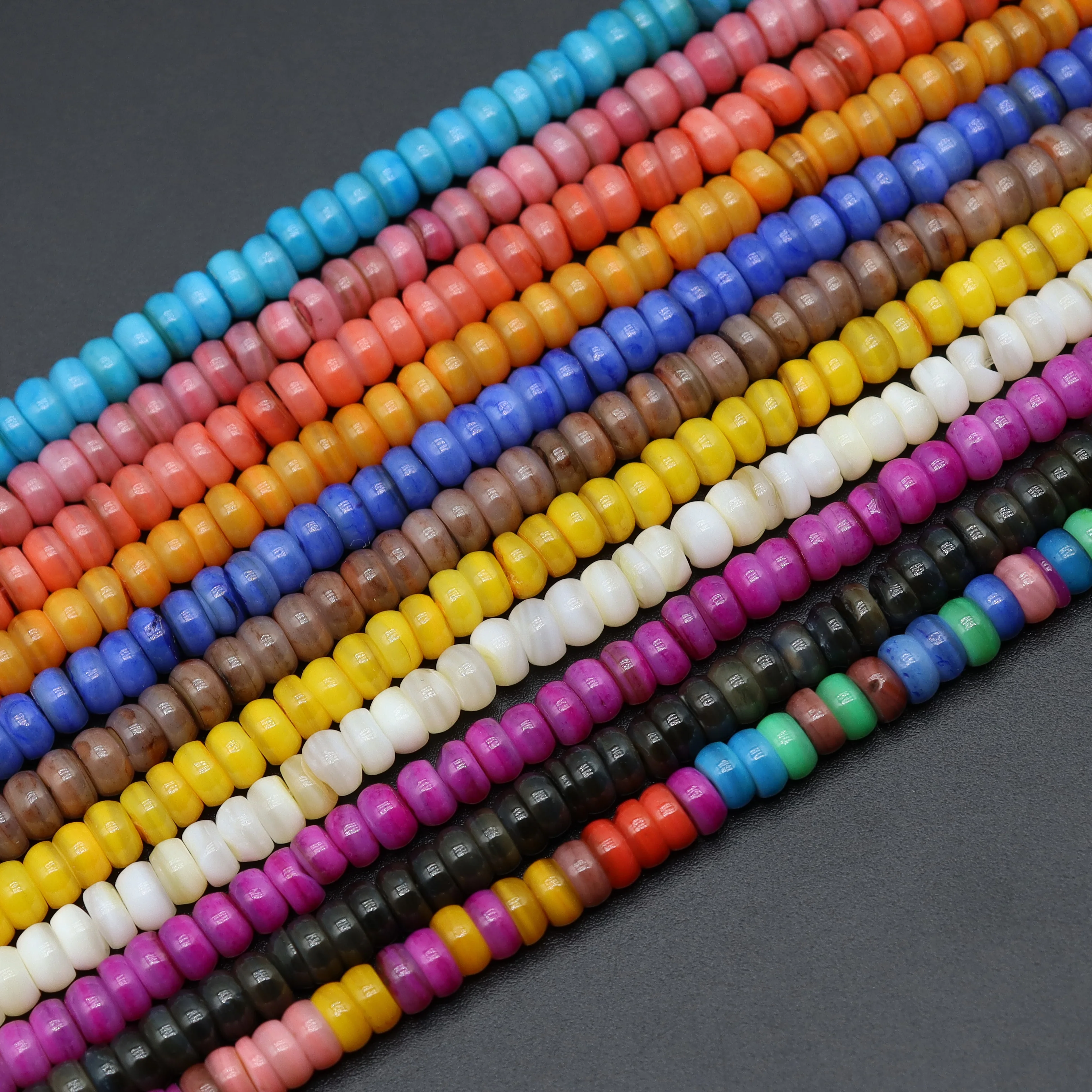 3X5mm Natural Freshwater Shell Beads Colorful Dyeing Abacus-beads For Jewelry Making DIY Necklace Earring Handmade Accessories