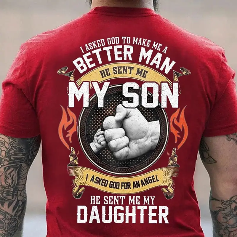 Fathers Day Mens Graphic Shirt Tee Letter Hand Crew Neck Clothing Apparel 3D Print Oversized t-shirt spoof graphic t shirts