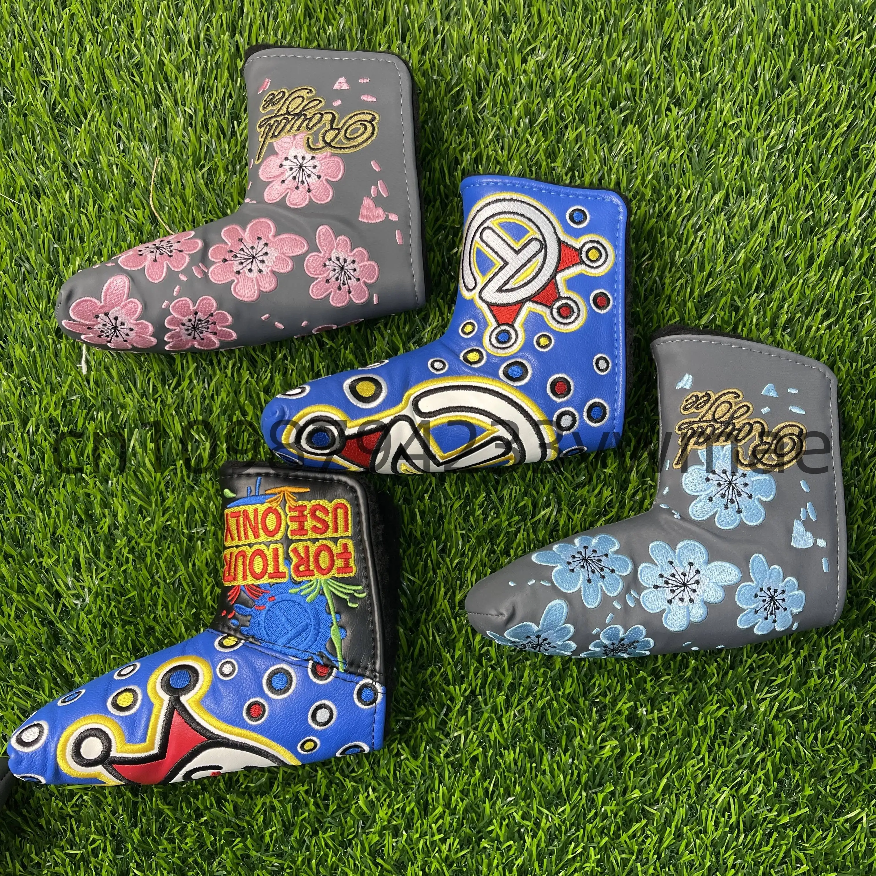 

Adorable Print Golf Putter Headcover: L-Style Mallet Cover in PU Leather, Sweet Club Guard