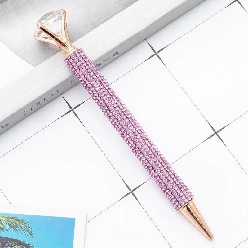 Strass-Kugelschreiber, drehbarer Metall-Kristall-Bling-Schreibstift für Studenten, Büro, Hochzeit, Party, Geschäftspräsentation – Detail 13