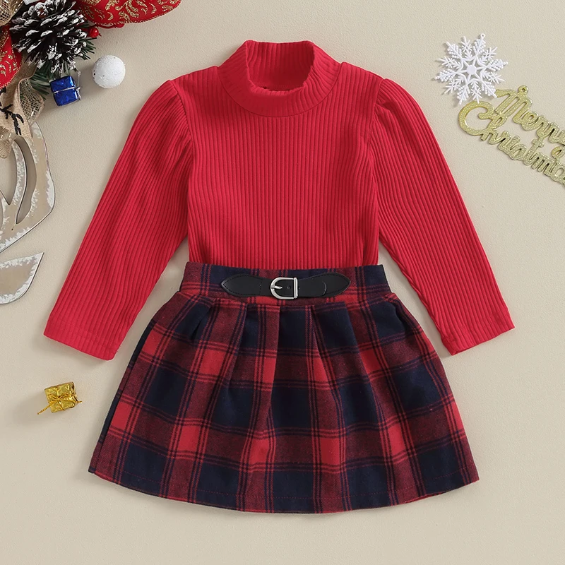 Women s Fall Matching Set Burgundy Sweater and Plaid Skirt Ensemble for Cozy Autumn Days