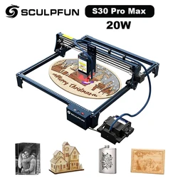 SCULPFUN S30 Pro Max 20W Laser Engraver with Automatic Air-assist System Engraving area 410*400mm