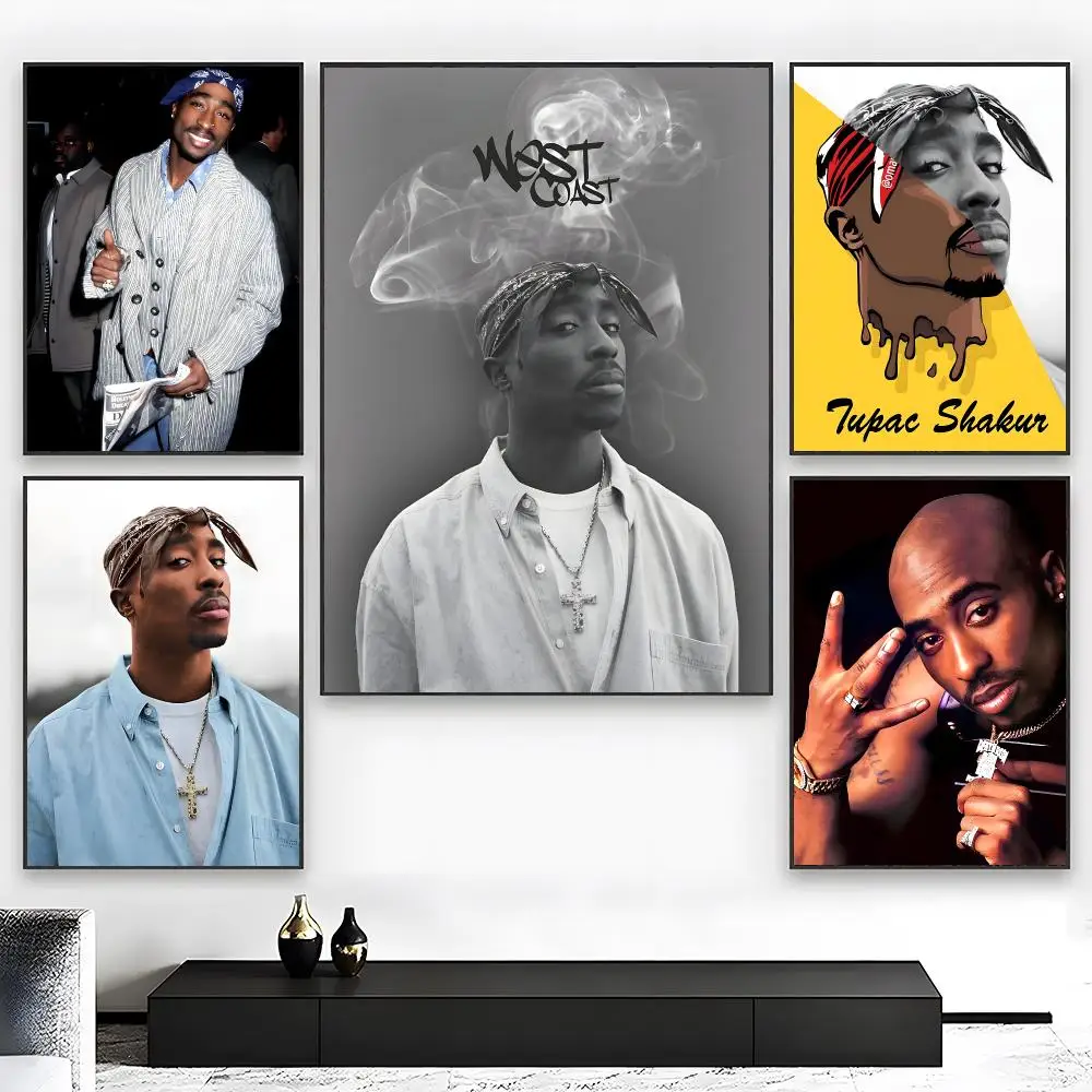 West Coast Rap T-Tupac Shakur Poster Wall art print art suitable for living room bedroom bar parlor home decor gift