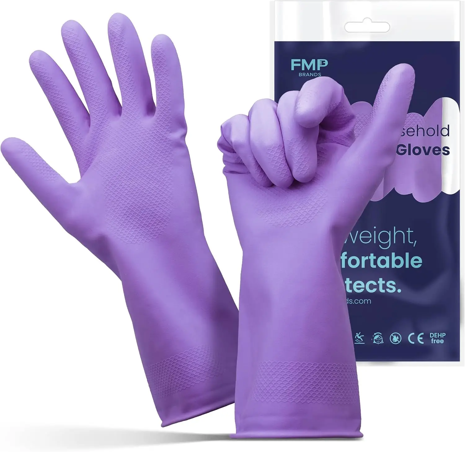 3/6/12/60 Pairs Dishwashing Gloves, Waterproof Rubber Latex, Non-Slip Cleaning Gloves