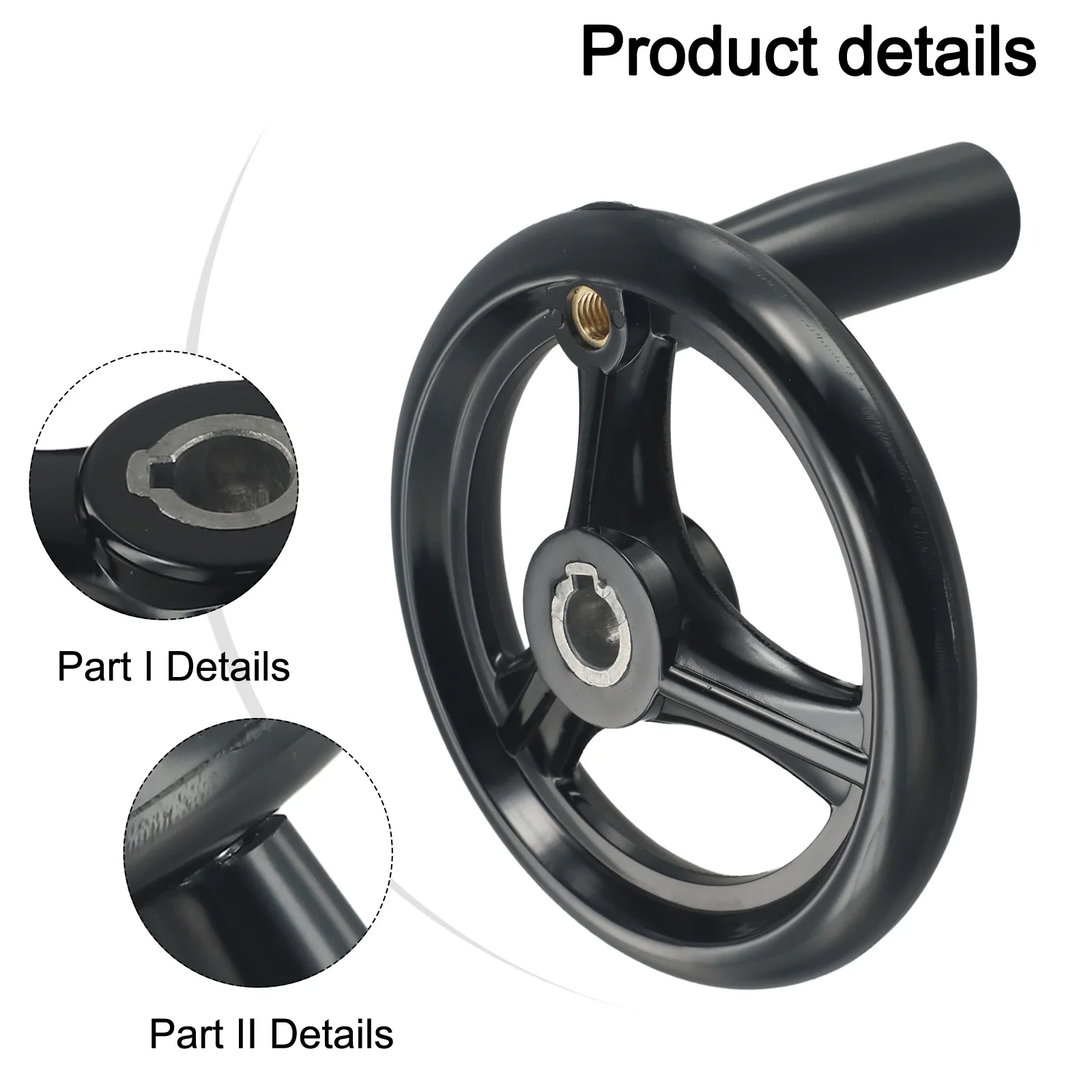 D125/200/100/160mm 3 Spoke Hand Wheel With Revolving Handle For Milling Machine Rotating Handle Modern Design