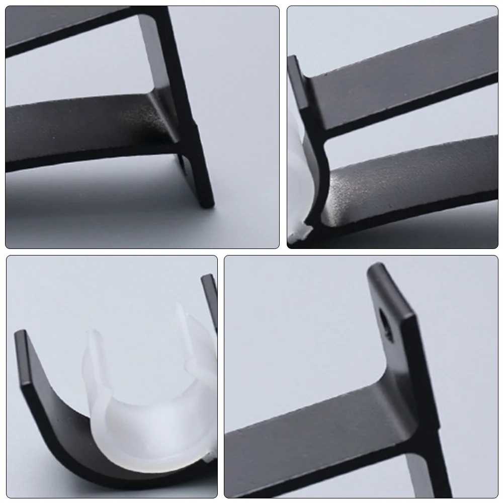 

2Pcs Heavy Duty Curtain Rod Bracket Thickened Design Black Single Rod Support Home Decor Window Dressing Holder Drapery Fixation
