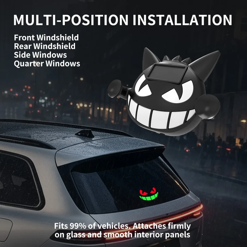 Kleiner Teufelsauger Auto Solar Dreieck Fenster Heckscheibe Atmosphärenlicht Auto-Innenraum Kabellose Ladestation Dekoration – Detail 6