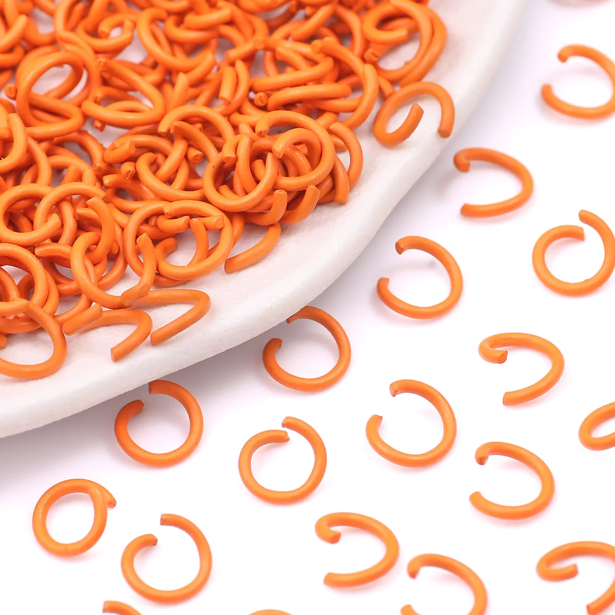 

101-303pcs 8mm Orange Split Jump Ring Single Open Jump Rings Connector for Diy Jewelry Making Findings Accessories Supplies