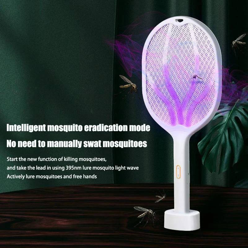 Electric Shock Mosquito Killer, Purple Light Trap, Flies Swatter, USB Rechargeable, Household Eable, Summer Bug Zapper, 2in 1