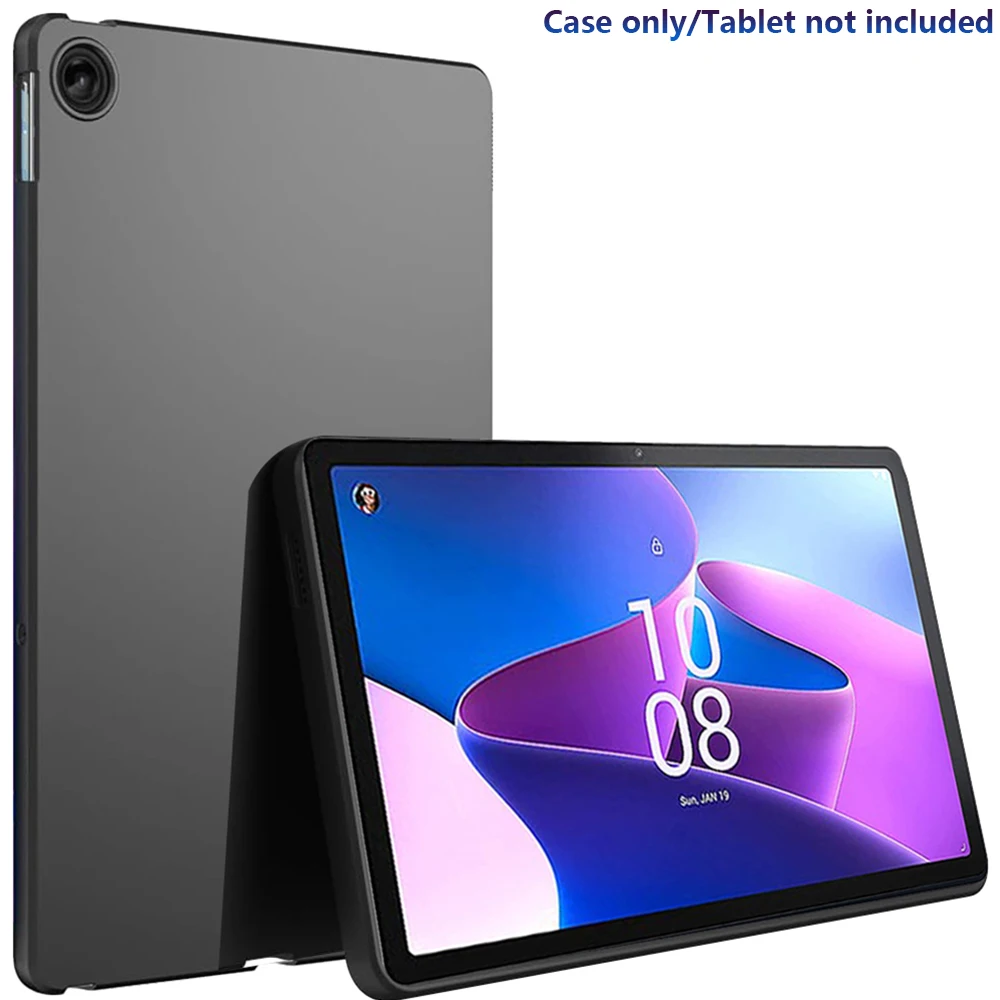 Mattschwarze Flüssigsilikonhülle für Lenovo M10 Plus 3. Generation 10,6 Zoll, stoßfeste, sturzsichere Tablet-Hülle