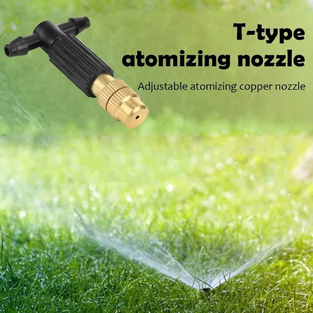 20pcs Brass Three-Way Atomizing Nozzles for Drip Irrigation with Spray Coverage Optimized for Humidity Control and Cooling