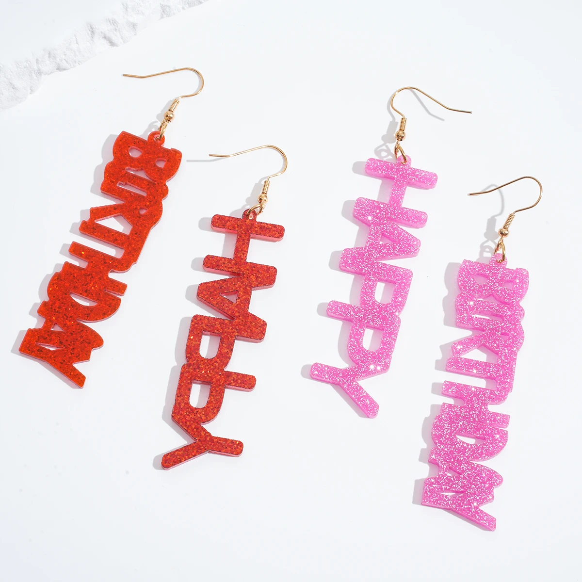 HAPPY BIRTHDAY LETTER Retro Cute Dangle Earrings Acrylic Jewelry Exquisite Gift For Women