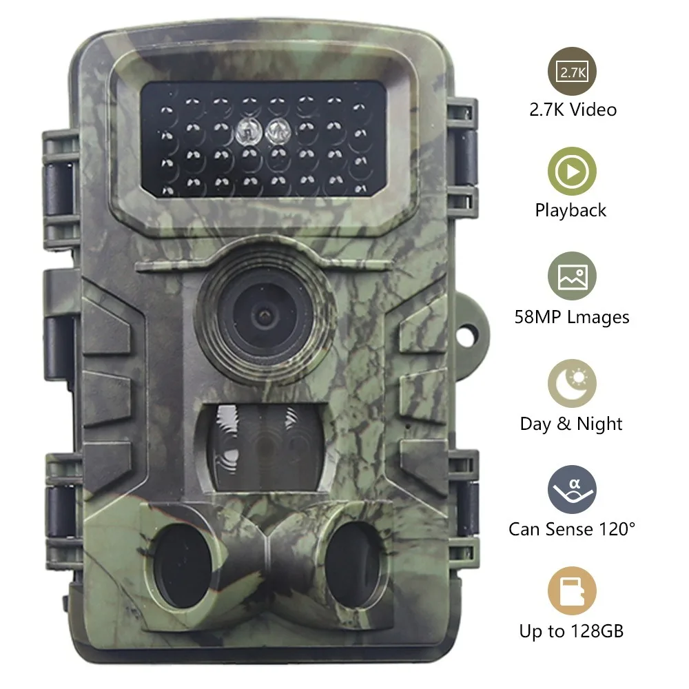 58MP 1080P Solar Panel Hunting Camera Infrared Night Vision Monitoring Wildlife Trap Trail Camera Video Photo Recorder Cam
