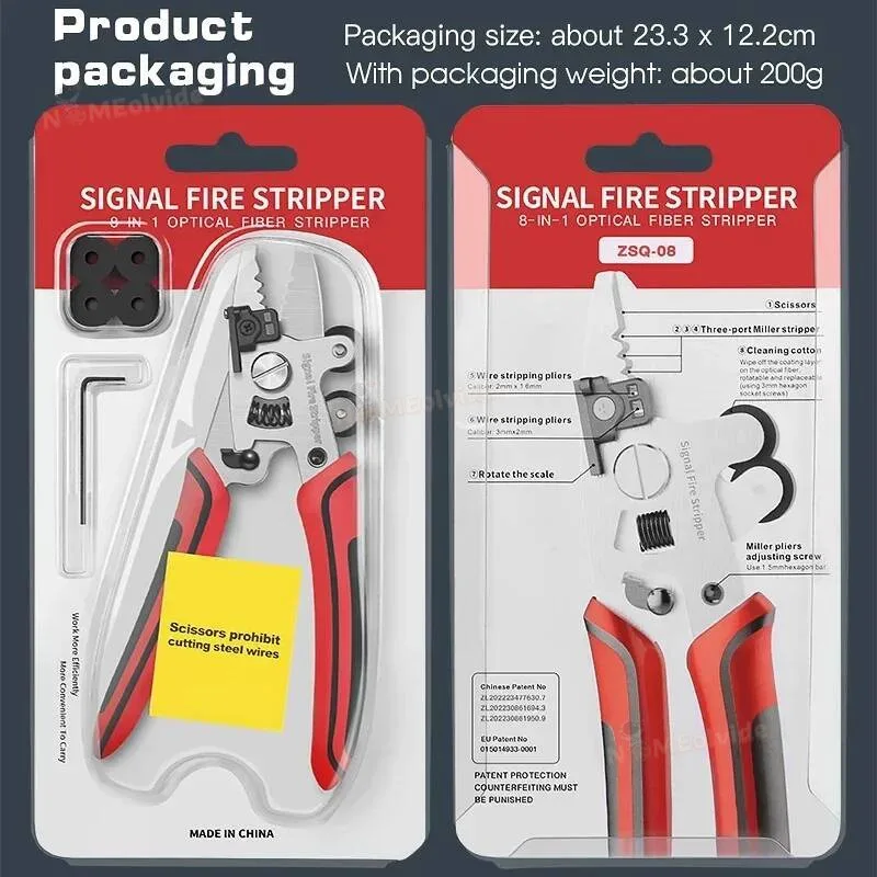 Signal Fire ZSQ-09 9 In 1 Fiber optic srtipping pliers  Optical Optic Fiber Stripper Scissors Wire Stripping Pliers