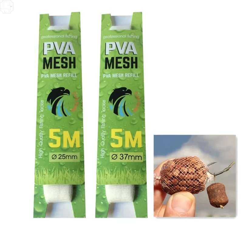 5M Mesh Water-soluble Fishing Nest 18/25/37/44MM Environmental Carp Fishing Feeder European Fishing Accessories
