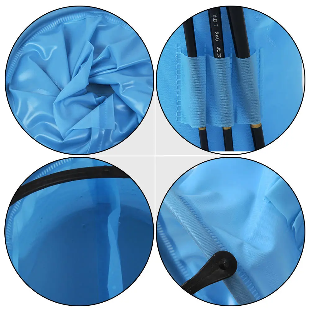 

4pcs Rubber Wash Pen Bucket Foldable Brush Washer For Painting Art Classes Outdoor Travel Fishing Picnic Large Capacity Water