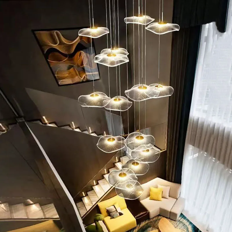 

Modern home decor led lights pendant light lamps forstaircase Chandeliers for living room hanging light indoor lighting