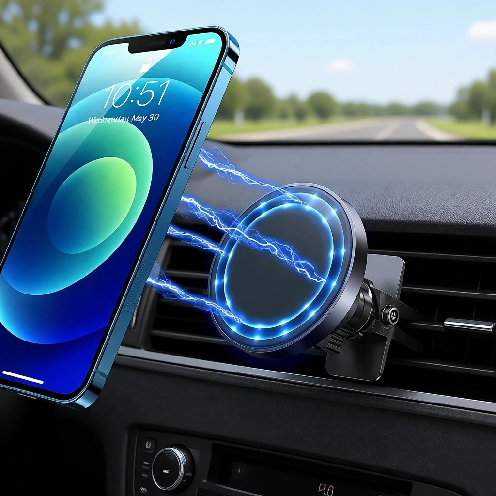 

Upgraded Strong Magnet Car Vent Phone Holder 360 Adjustable for iPhone