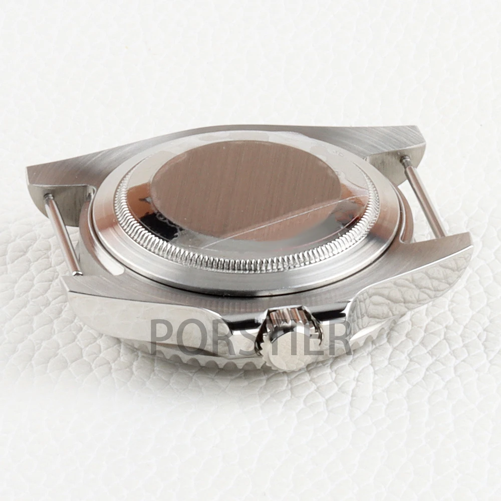 Silver 40mm NH35 Watch Case Sapphire Glass Solid 316L Stainless Steel for GMT SUB Yacht-Master NH34 NH35 NH36 NH38 Movement