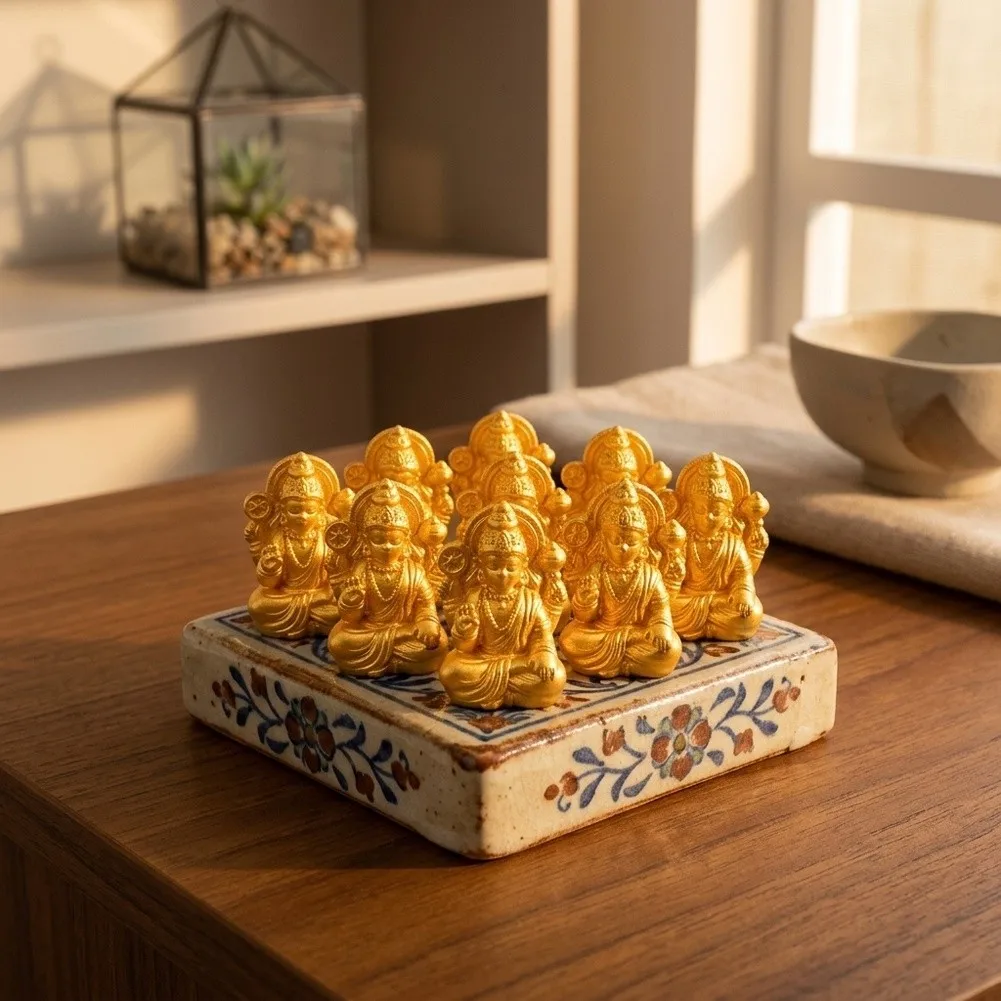 Resin Elephant God Figurines 10-Piece Set for ature Shrine Desk Decor Terrarium and Small Space Ornamental Arrangement