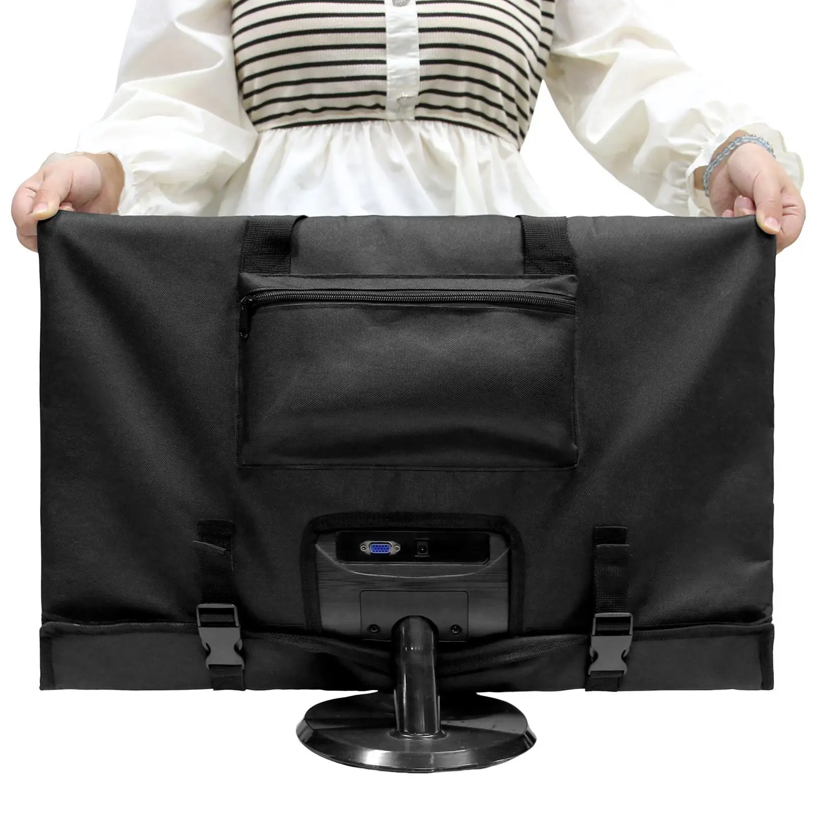 Computer Monitor Carrying Case Anti Scratch Portable Dust Cover with Pocket Carrier,Protective Storage Case Dust Cover Dustproof