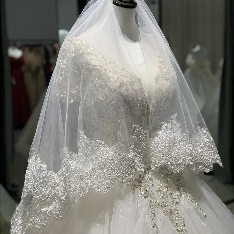 2 Tier Fingertip Length Wedding Bridal Veil With Comb