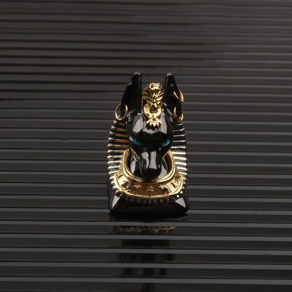 Customized Anubis Keycaps Brass Egypt Dog Head Death God Cross Shaft Mechanical Keyboards ESC F Zone Black Gold Metal Key Cap