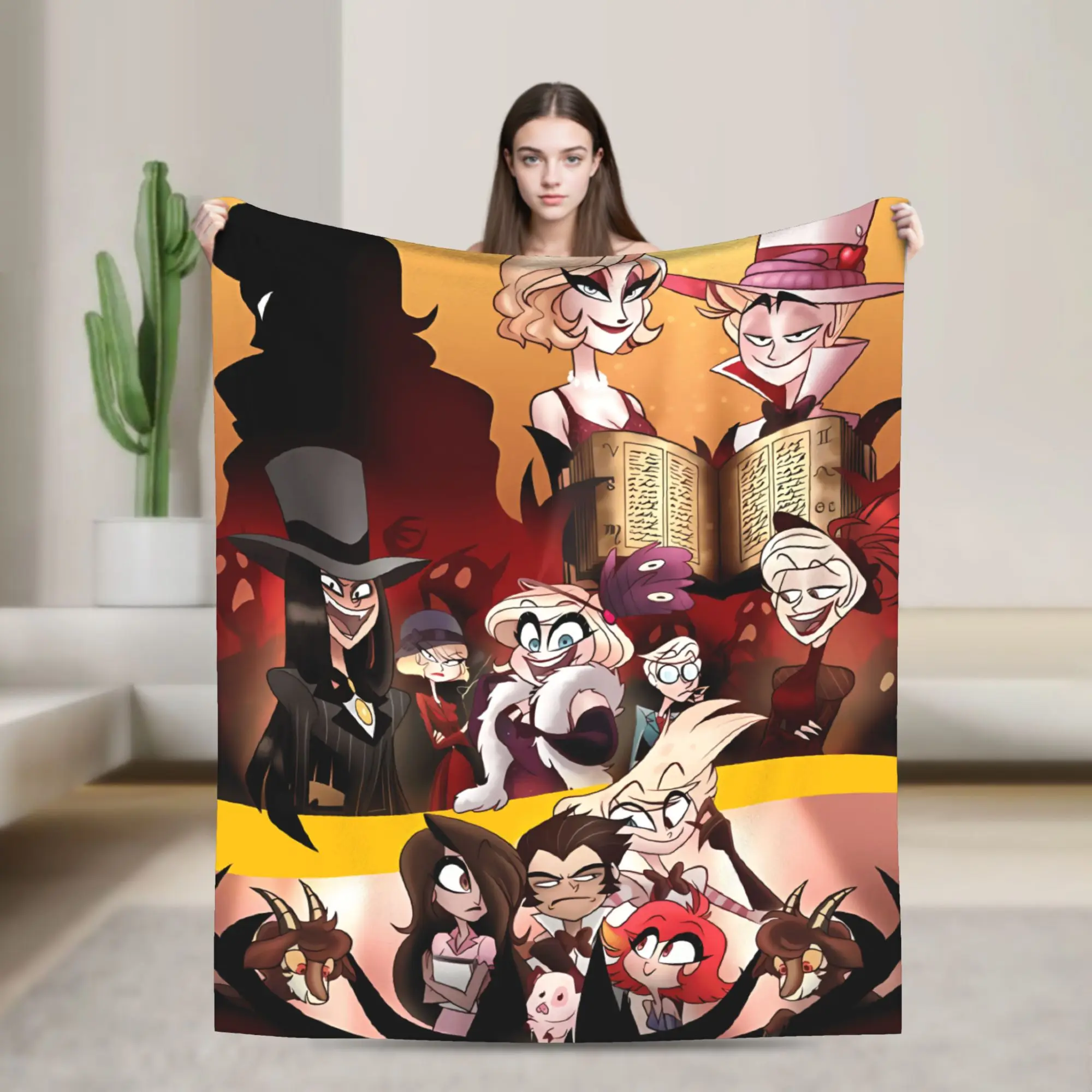 

Хазбин в отеле, плюшевое одеяло для мальчиков и девочек, фланелевое одеяло для дивана-кровати, супер теплый дизайн, качественное покрывало, подарок