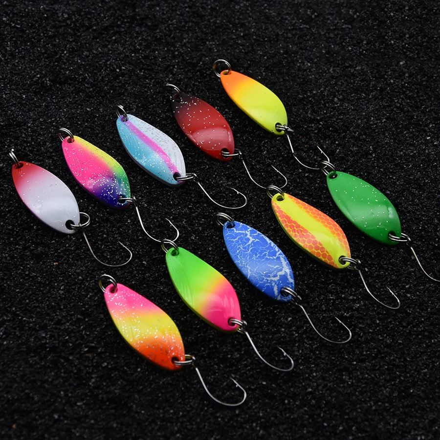MrLurion 3g 4.5g ملعقة صيد السمك إغراء الطعوم ، ملعقة صب معدنية إغراء الطعم ، ستريم سمك السلمون المرقط ملاعق الصيد السحر ، سبينر خفيف
