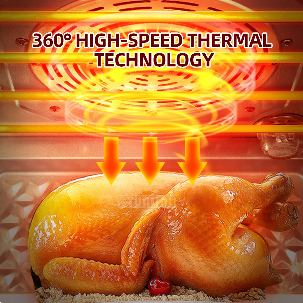 25L エアフライヤーオーブン電気ケバブグリル機自動回転無煙屋内オーブン