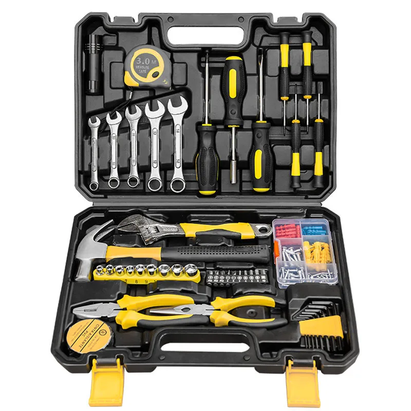 Hardware tool set, household tool box, multi-functional electrician woodworking maintenance set